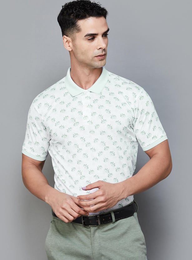 CODE Men Printed Polo T-shirt