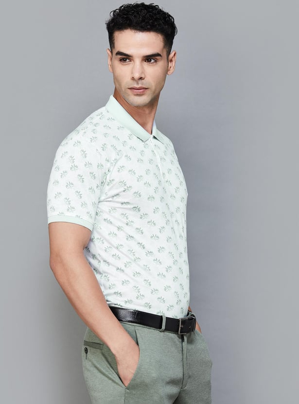 CODE Men Printed Polo T-shirt
