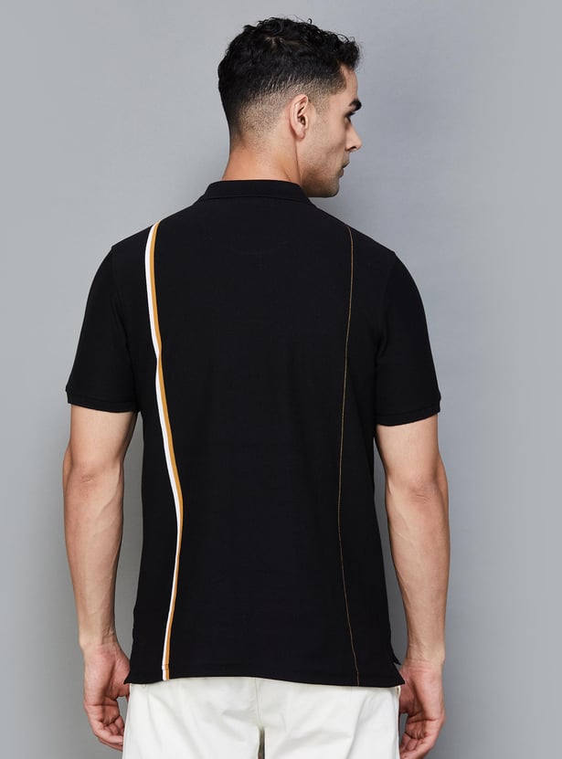 CODE Men Striped Regular Fit Polo T-shirt