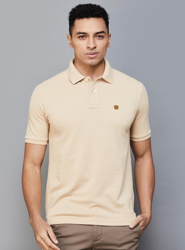 Buy FAHRENHEIT Men Solid Regular Fit Polo T shirt from Fahrenheit at just INR 995.0