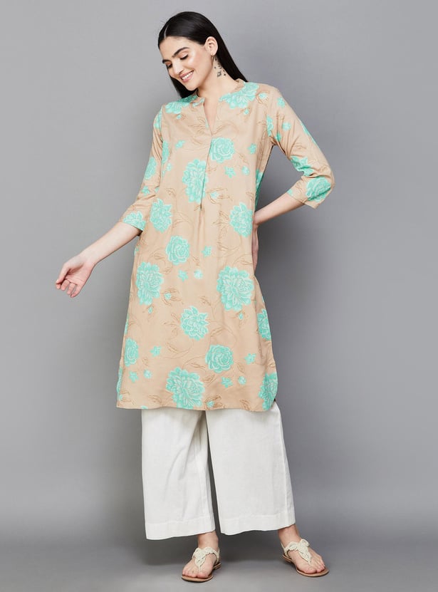 MELANGE Women Floral Printed Straight Kurta