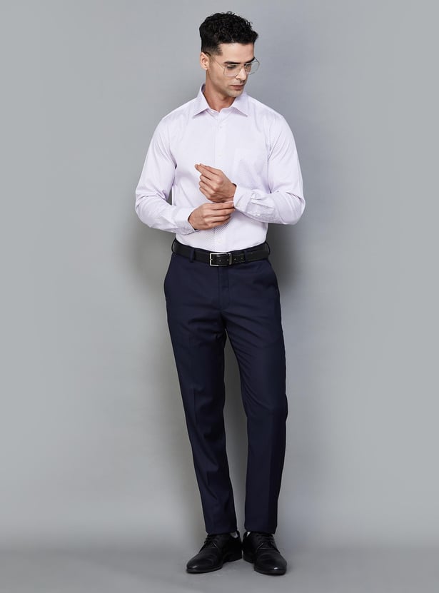 LOUIS PHILIPPE Men Slim Straight Formal Trousers