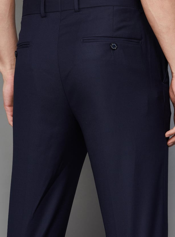LOUIS PHILIPPE Men Slim Straight Formal Trousers