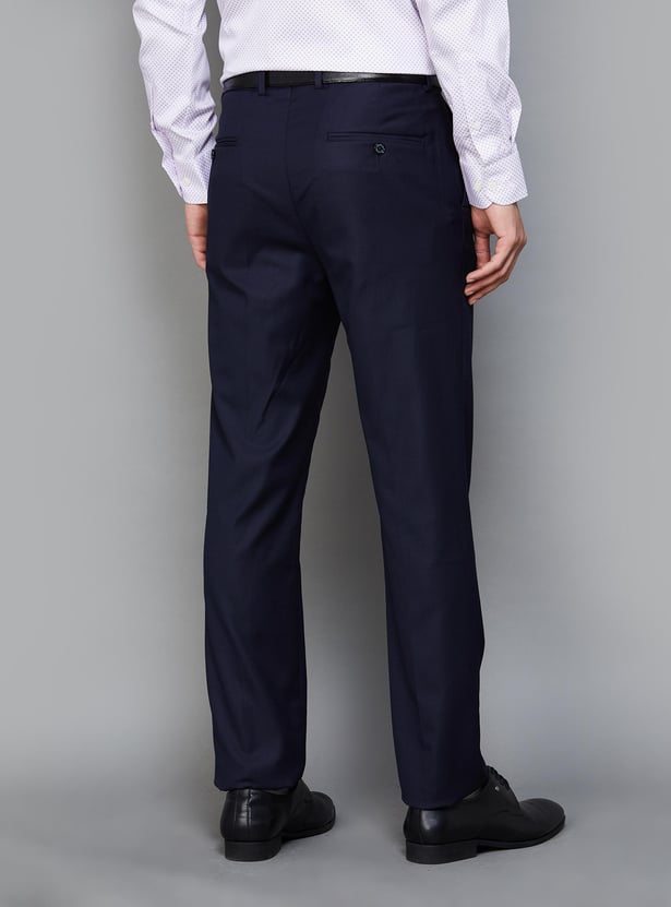 LOUIS PHILIPPE Men Slim Straight Formal Trousers
