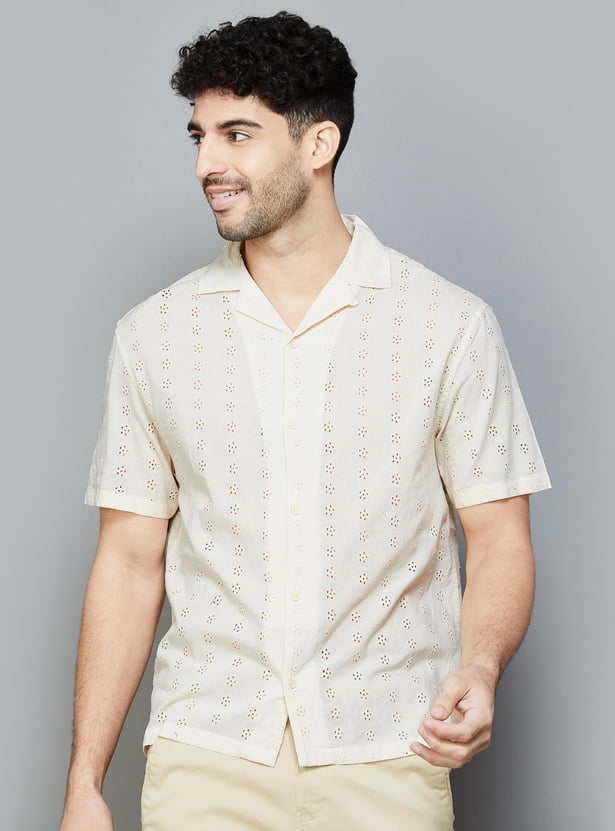 Buy Spykar Men Schiffli Regular Fit Shirt From Spykar At Just Inr 2299.0