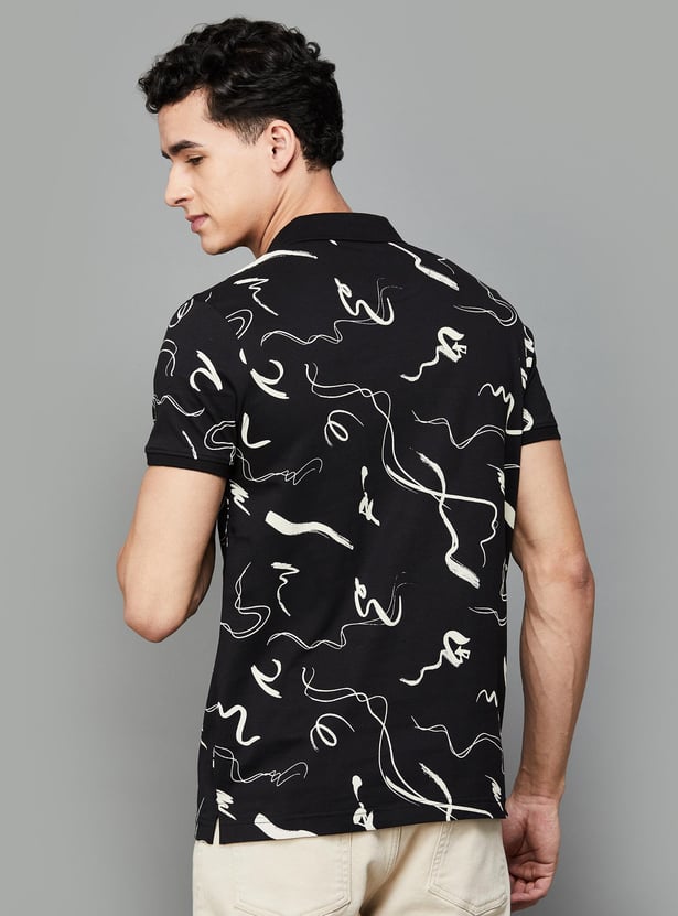 SPYKAR Men Printed Regular Fit Polo T-shirt