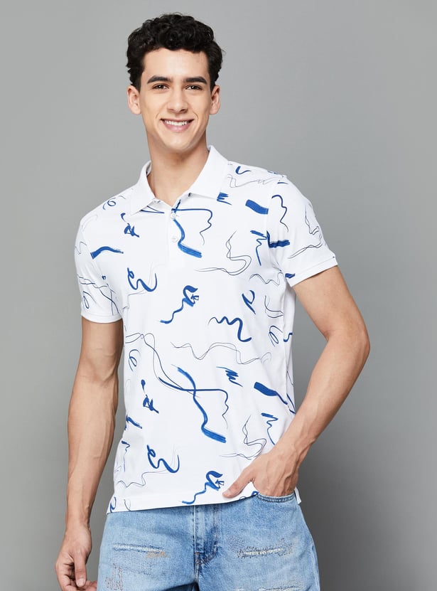 SPYKAR Men Printed Regular Fit Polo T-shirt