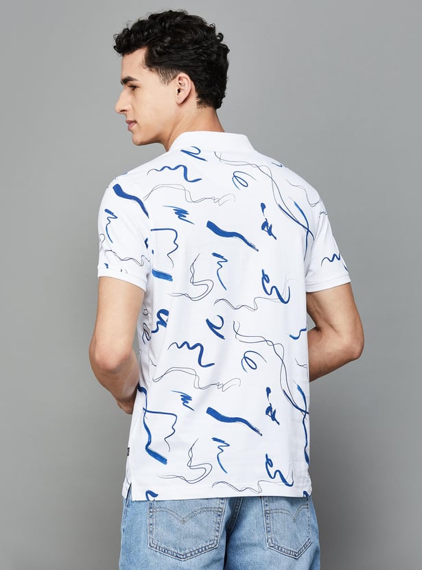 SPYKAR Men Printed Regular Fit Polo T-shirt