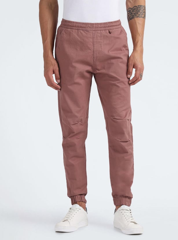 FLYING MACHINE Men Solid Regular Fit Jogger Style Trousers
