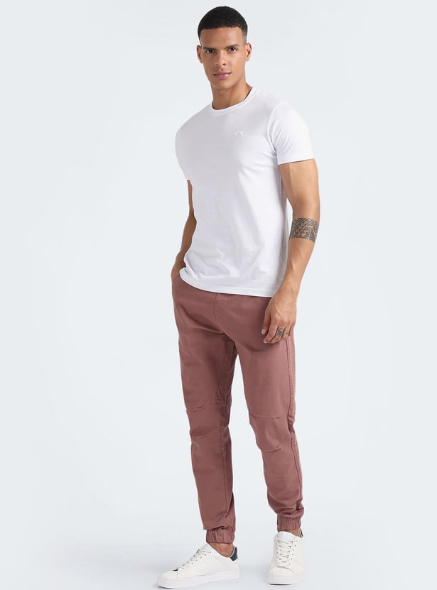 FLYING MACHINE Men Solid Regular Fit Jogger Style Trousers