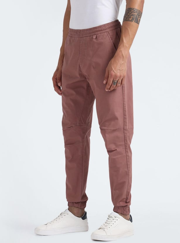 FLYING MACHINE Men Solid Regular Fit Jogger Style Trousers