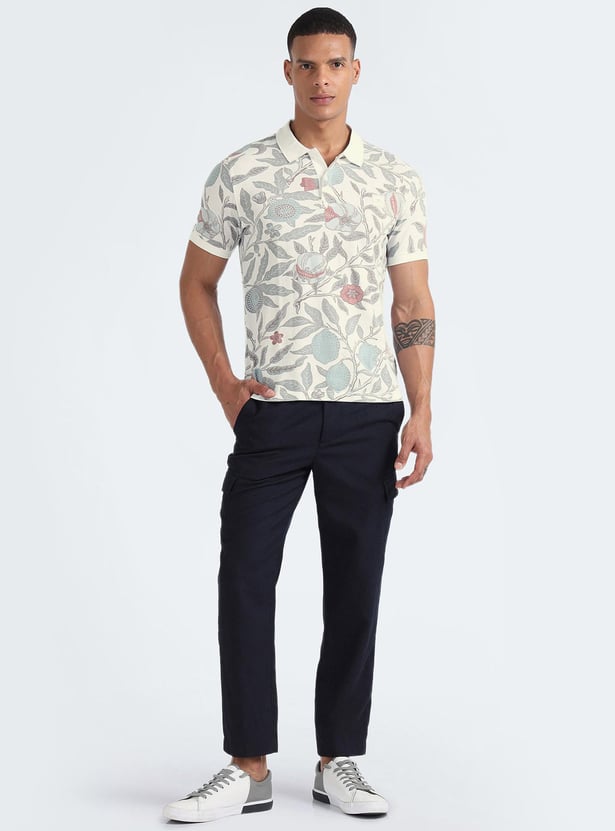 FLYING MACHINE Men Tropical Printed Regular Fit Polo T-shirt