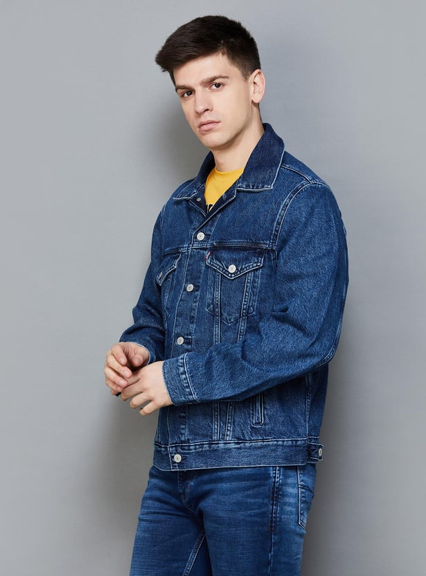 Buy LEVI's Men Washed Denim Jacket from Levi's at just INR 4999.0