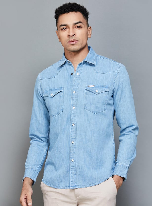 Buy POLO Men Slim Fit Denim Casual Shirt from POLO
