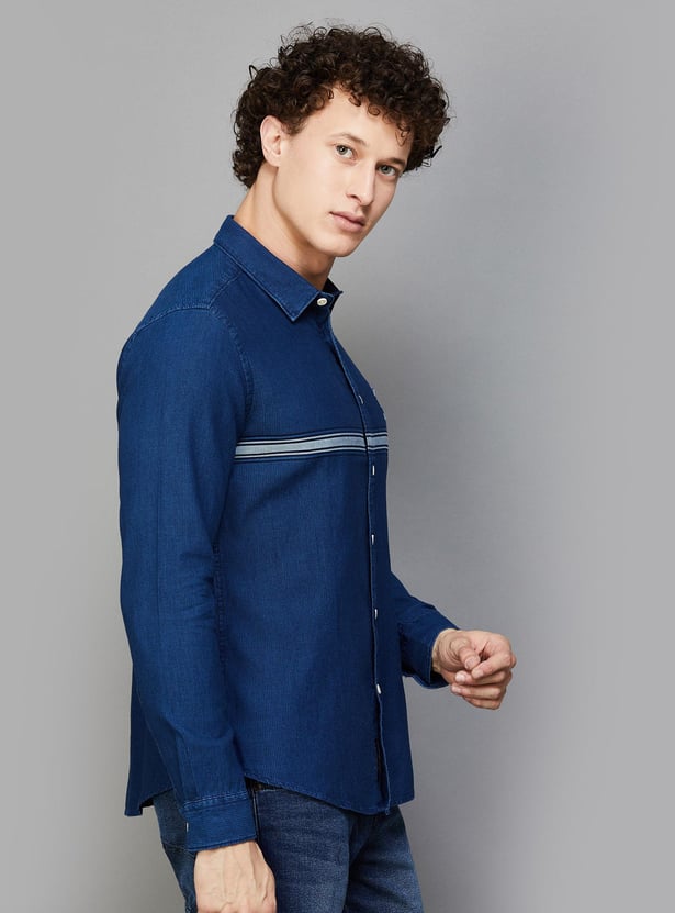 Slim Fit Us Polo Denim Shirt Buy POLO Men Striped Slim Fit Denim - Main Image