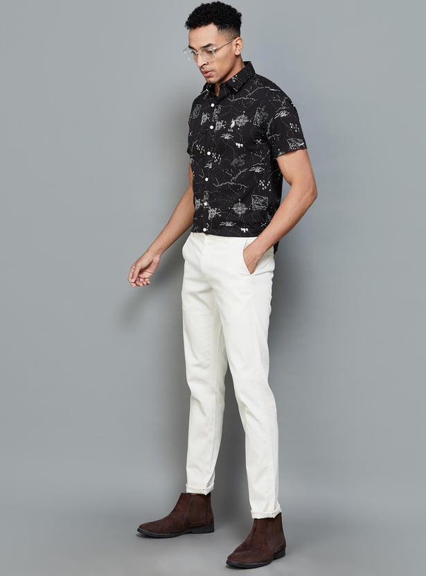 U.S. POLO ASSN. Men Printed Slim Fit Casual Shirt