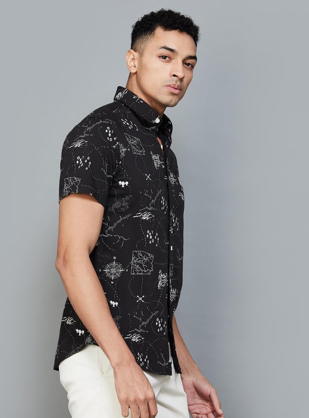 U.S. POLO ASSN. Men Printed Slim Fit Casual Shirt