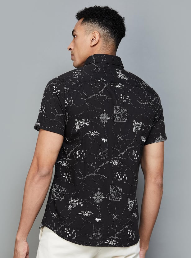 U.S. POLO ASSN. Men Printed Slim Fit Casual Shirt