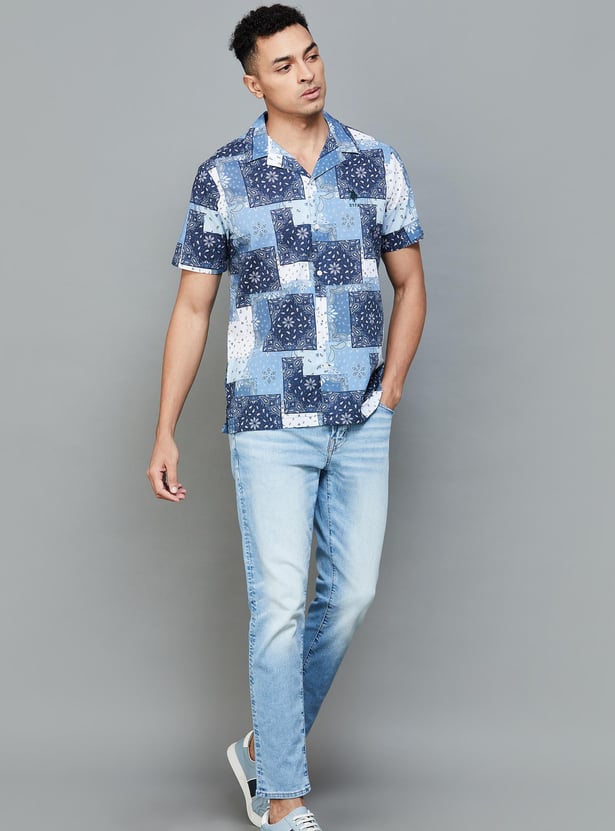 U.S. POLO ASSN. Men Printed Slim Fit Casual Shirt