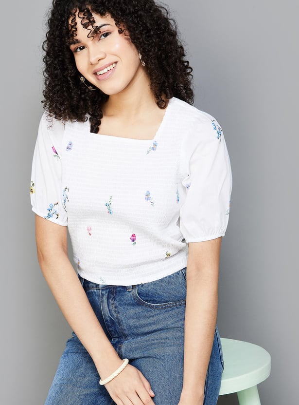 COLOUR ME Women Printed Crop Top