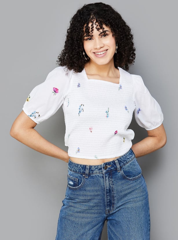 COLOUR ME Women Printed Crop Top