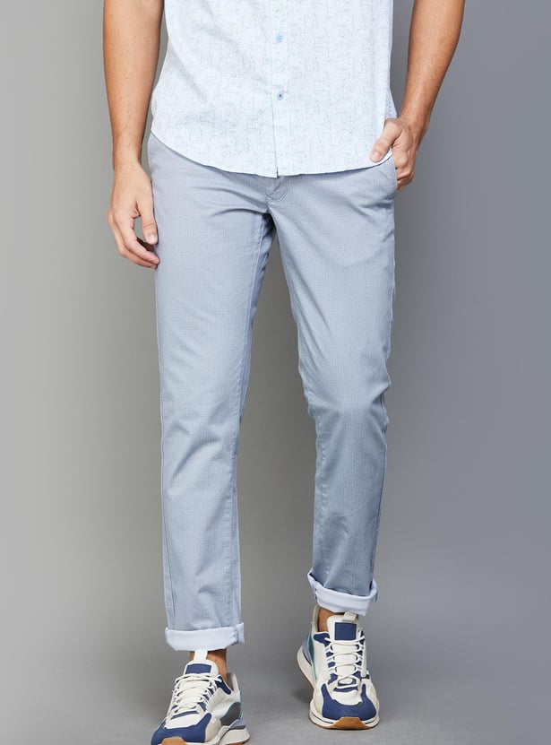INDIAN TERRAIN Men Printed Slim Fit Trousers
