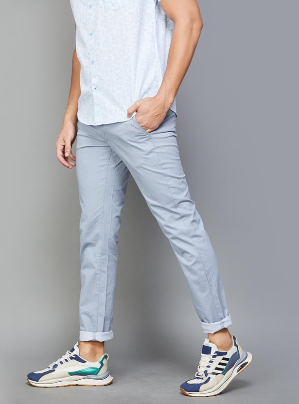 INDIAN TERRAIN Men Printed Slim Fit Trousers