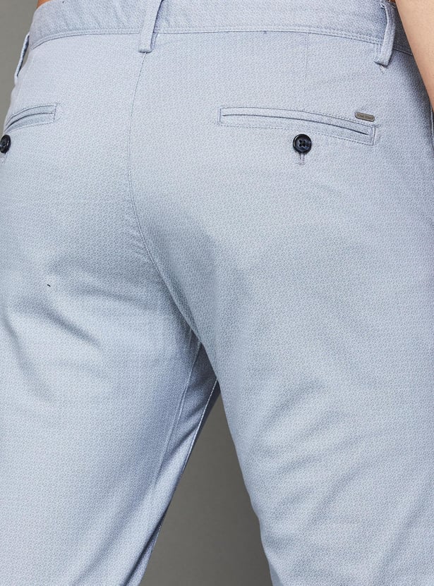 INDIAN TERRAIN Men Printed Slim Fit Trousers