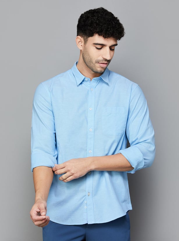 INDIAN TERRAIN Men Solid Slim Fit Casual Shirt