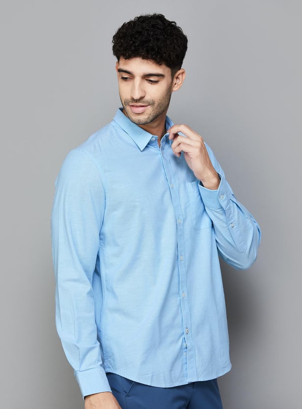 INDIAN TERRAIN Men Solid Slim Fit Casual Shirt