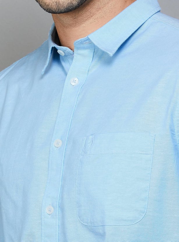 INDIAN TERRAIN Men Solid Slim Fit Casual Shirt