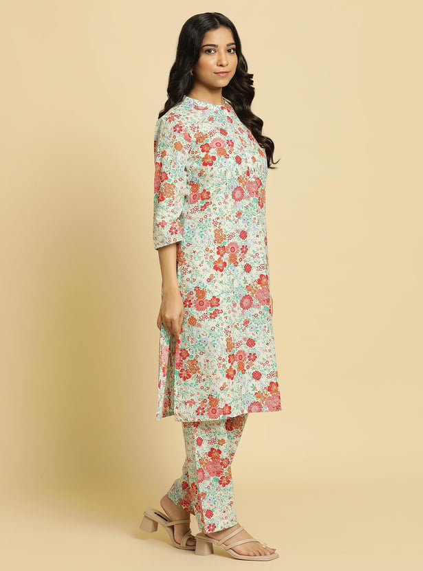 W Women Floral Printed A-line Kurta Set