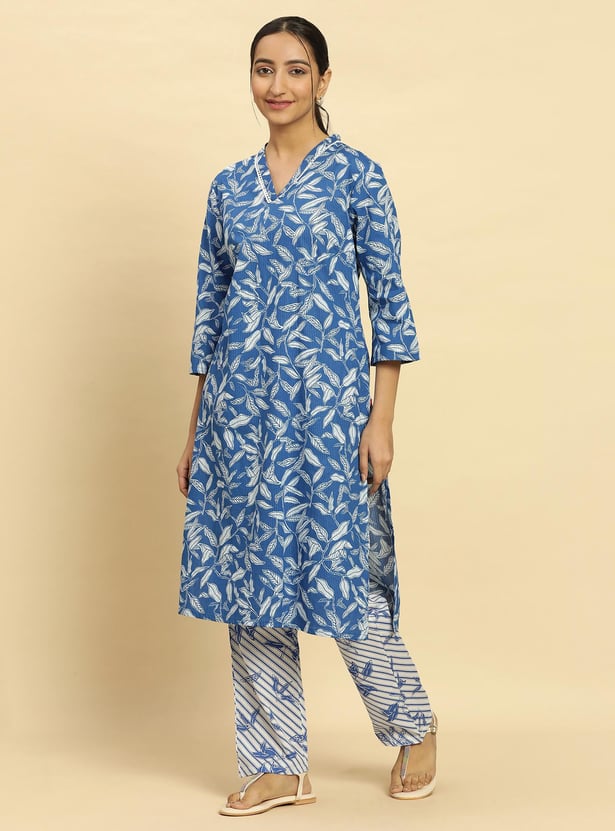 W Women Printed Straight Kurta Set