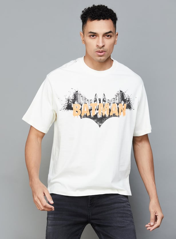 Buy FREE AUTHORITY Men Oversized Batman Printed T-shirt from