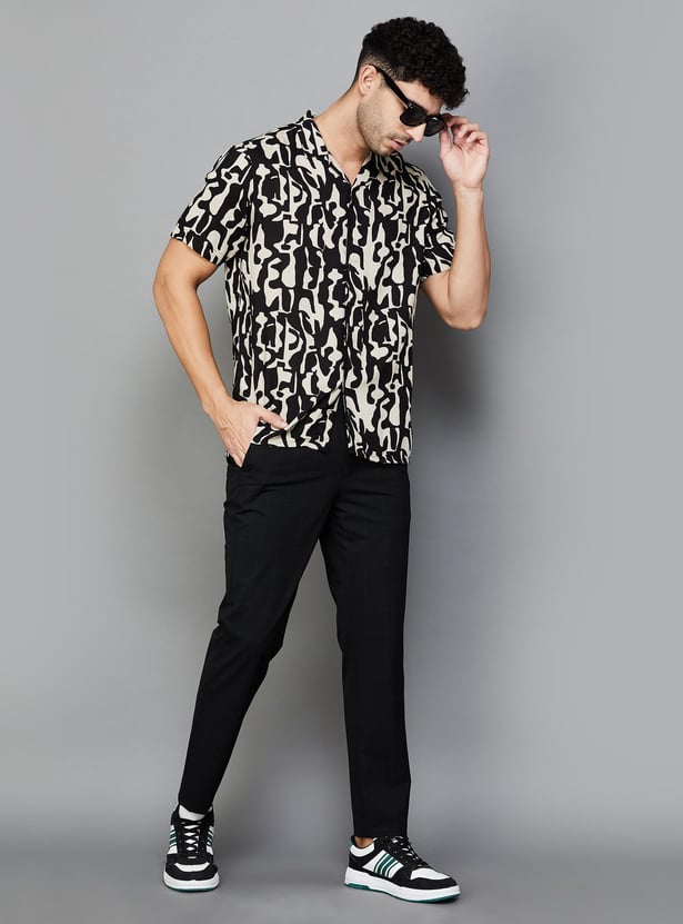 CELIO Men Checked Regular Fit Casual Trouser