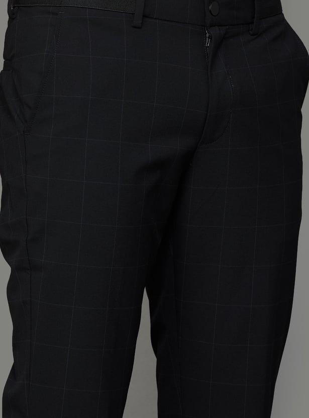 CELIO Men Checked Regular Fit Casual Trouser