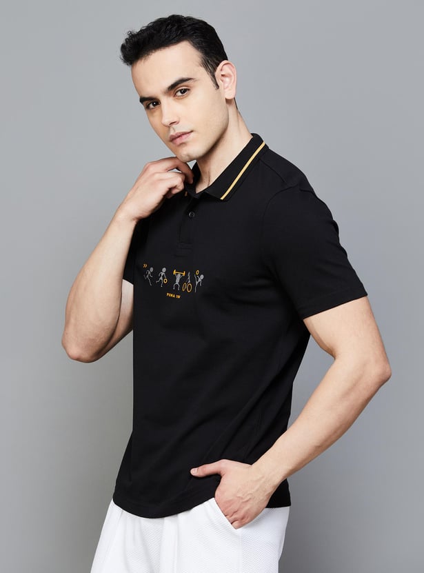 PUMA Men Printed Active Polo T-shirt