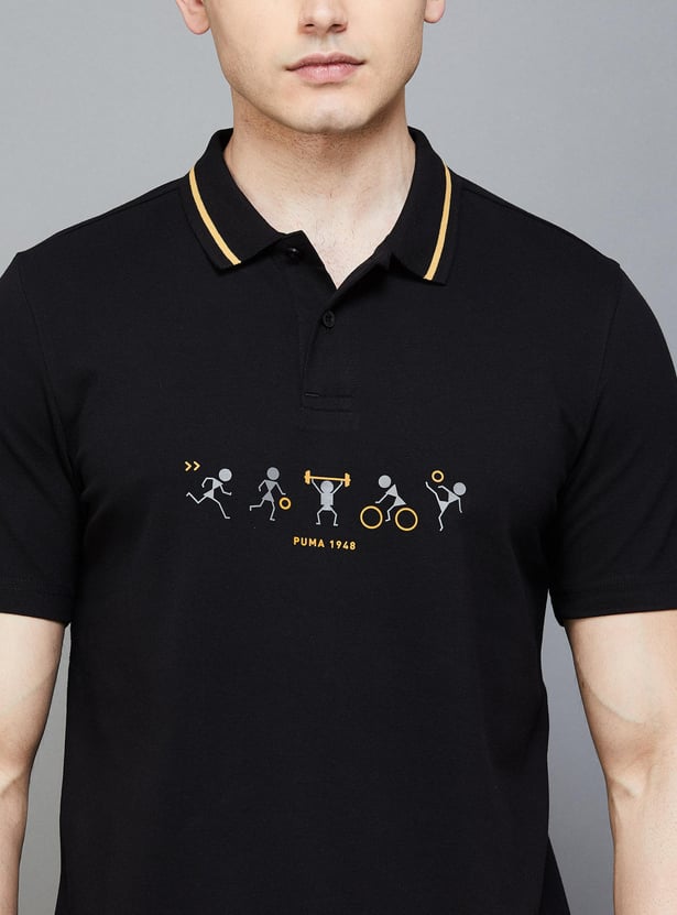 PUMA Men Printed Active Polo T-shirt