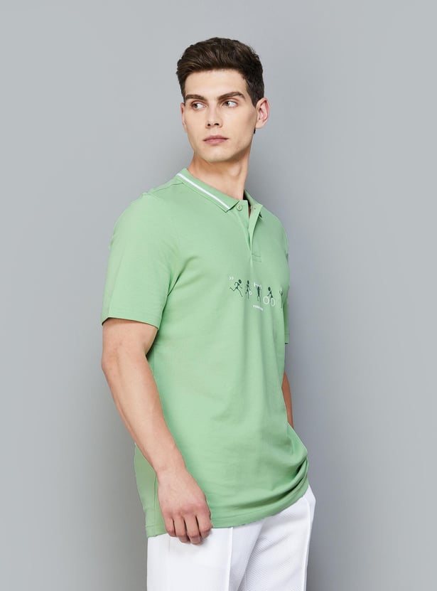 PUMA Men Graphic Printed Regular Fit Polo T-shirt