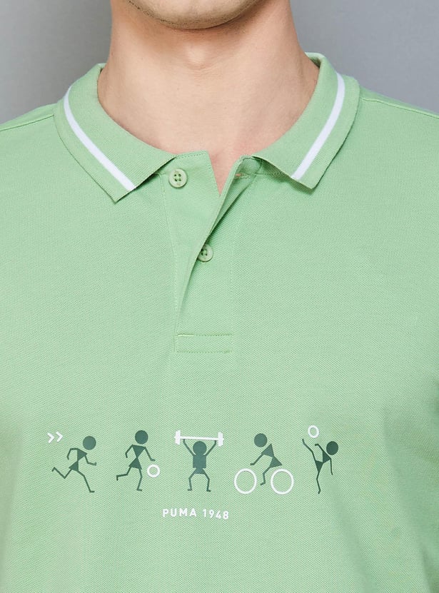 PUMA Men Graphic Printed Regular Fit Polo T-shirt