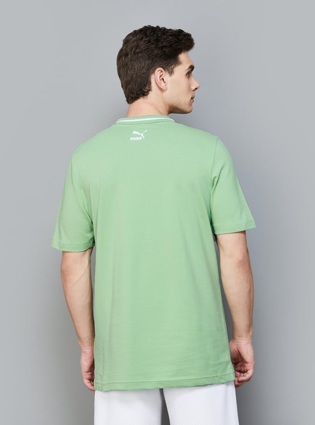 PUMA Men Graphic Printed Regular Fit Polo T-shirt