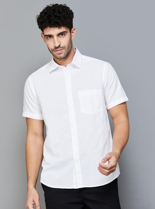 Buy COLORPLUS Men Solid Regular Fit Casual Shirt from Colorplus at just ...