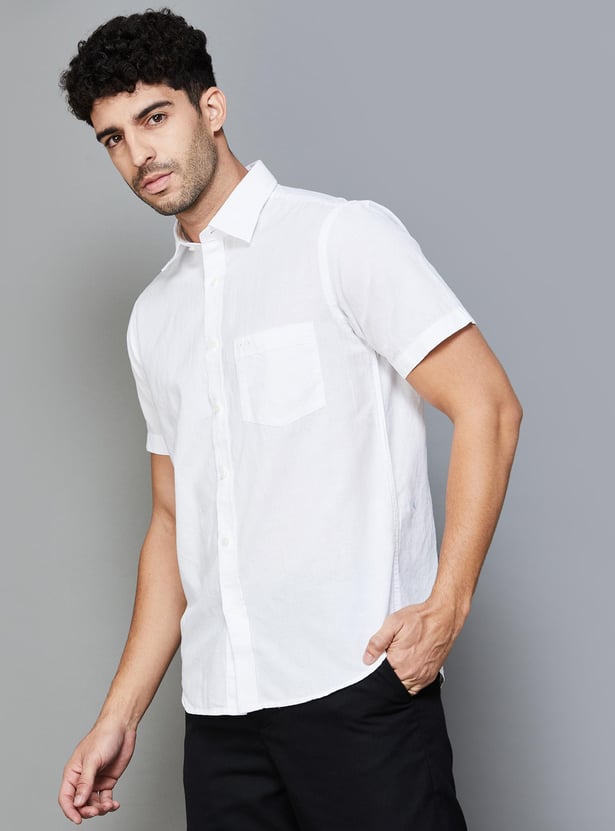 Buy Colorplus Men Solid Regular Fit Casual Shirt From Colorplus At Just Inr