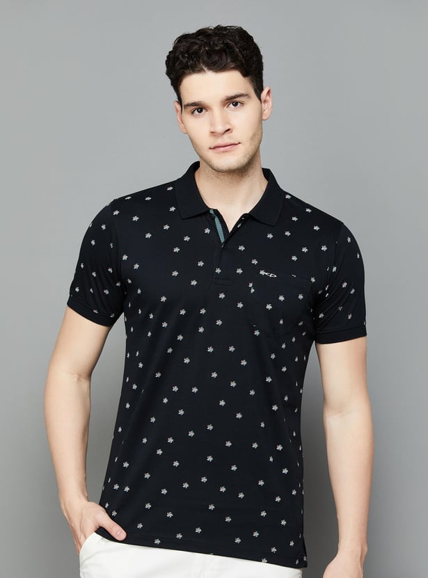 COLORPLUS Men Printed Polo T-shirt