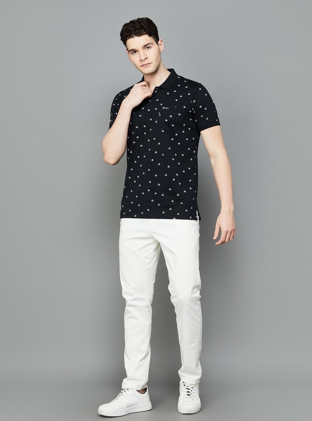 COLORPLUS Men Printed Polo T-shirt