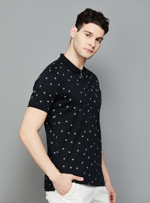 COLORPLUS Men Printed Polo T-shirt