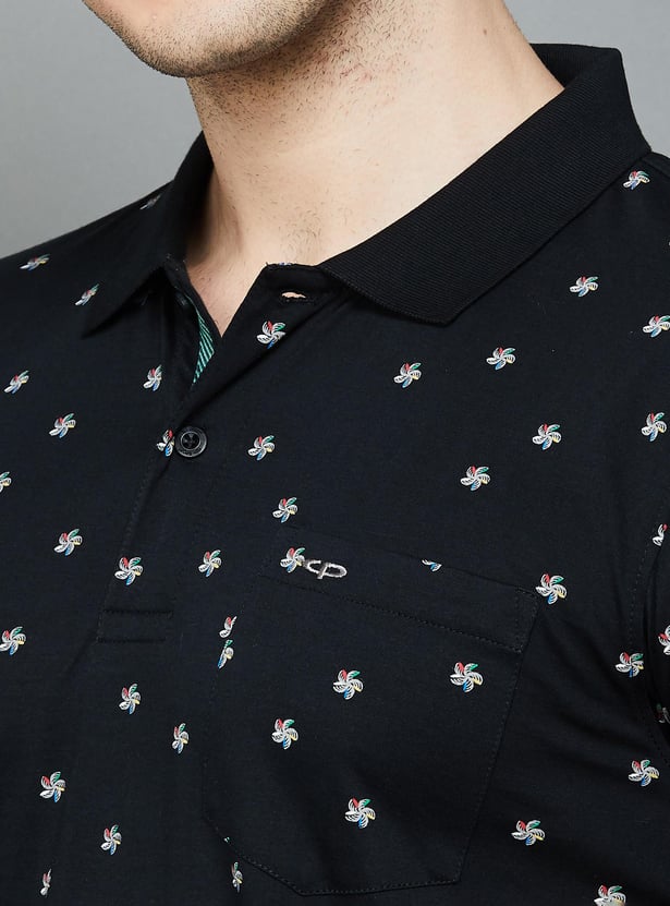 COLORPLUS Men Printed Polo T-shirt