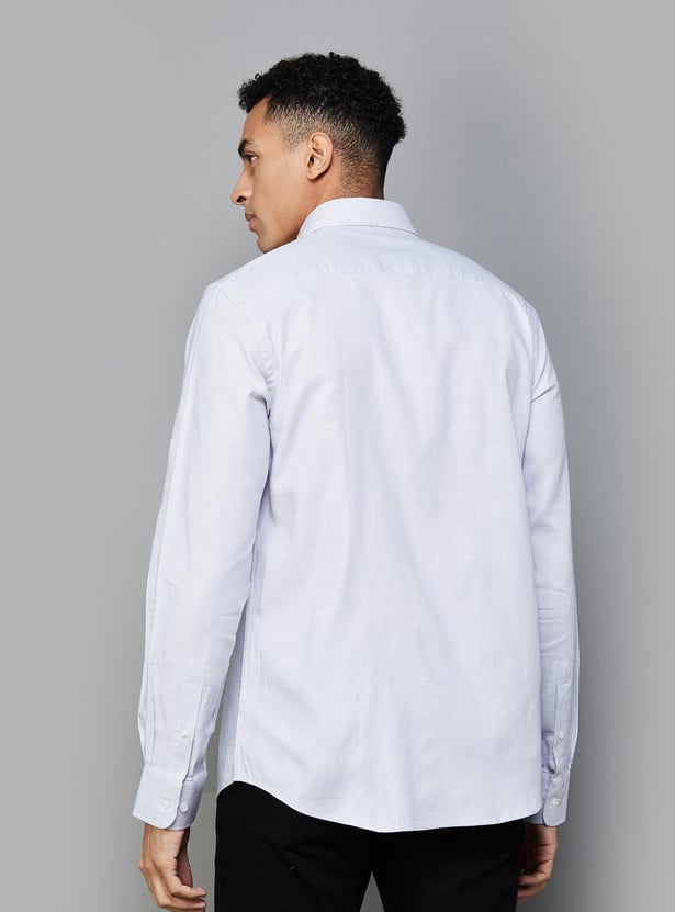 PARK AVENUE Men Textured Slim Fit Formal Shirt