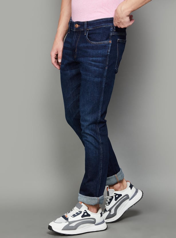WRANGLER Men Slim Tapered Dark Wash Jeans