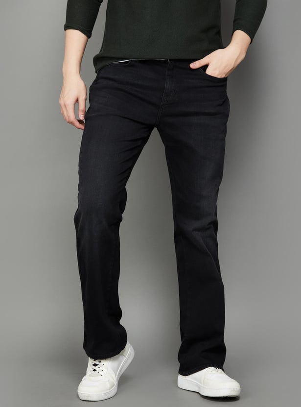 WRANGLER Men Washed Bootcut Jeans